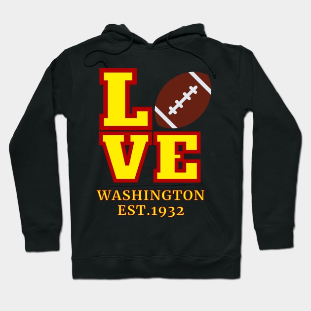 Washington Football DC Sports Team With American Football ball Style, Vintage Washington Football DC Sports Team Novelty Gift Hoodie by WPKs Design & Co